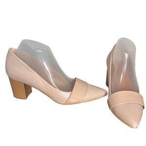 Block Heel Pumps Pointed Toe Nude Heels Classic Office Career Shoes‎